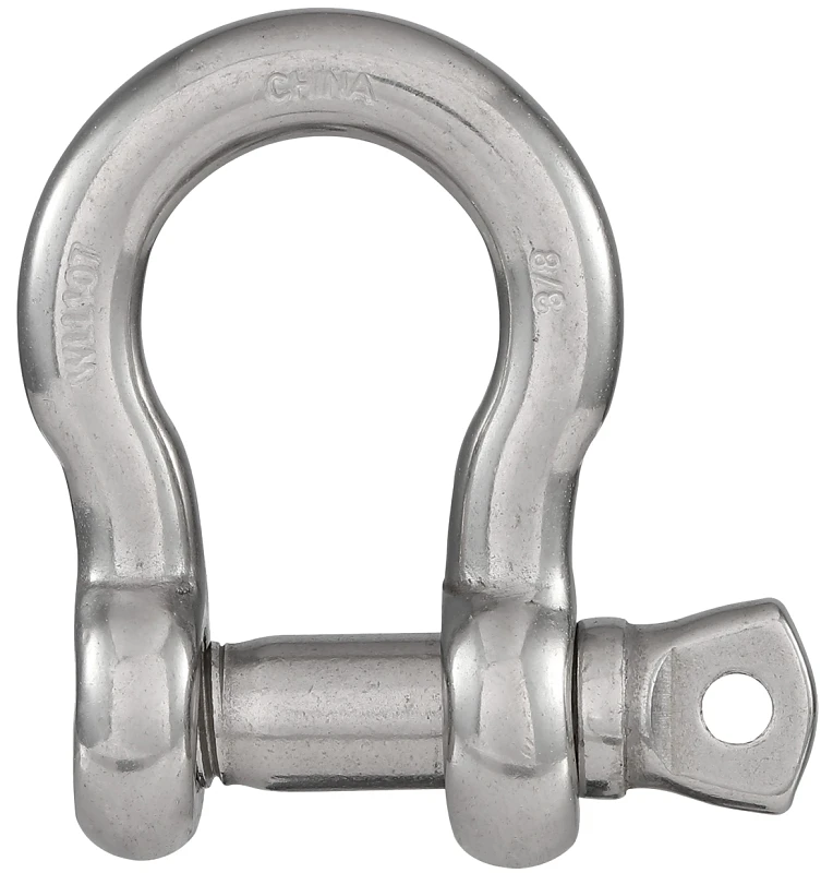 Marine Grade Anchor Shackle, Stainless Steel, 3/8 In.