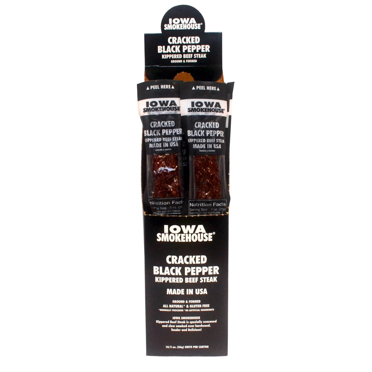Kippered Beef Steak Cracked Black Pepper Jerky, 2-oz.