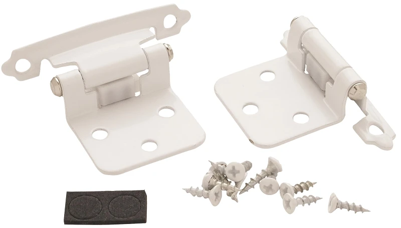 Cabinet Hinge, Self-Closing, White, Variable Overlay, 2-Pk.