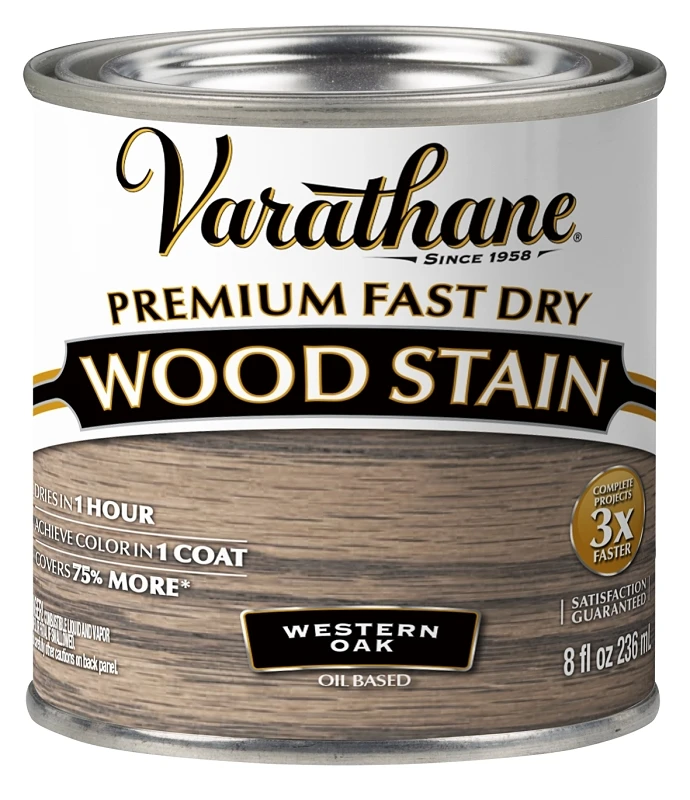 Fast Dry Interior Wood Stain, Oil Base, Western Oak, 1/2 Pt.