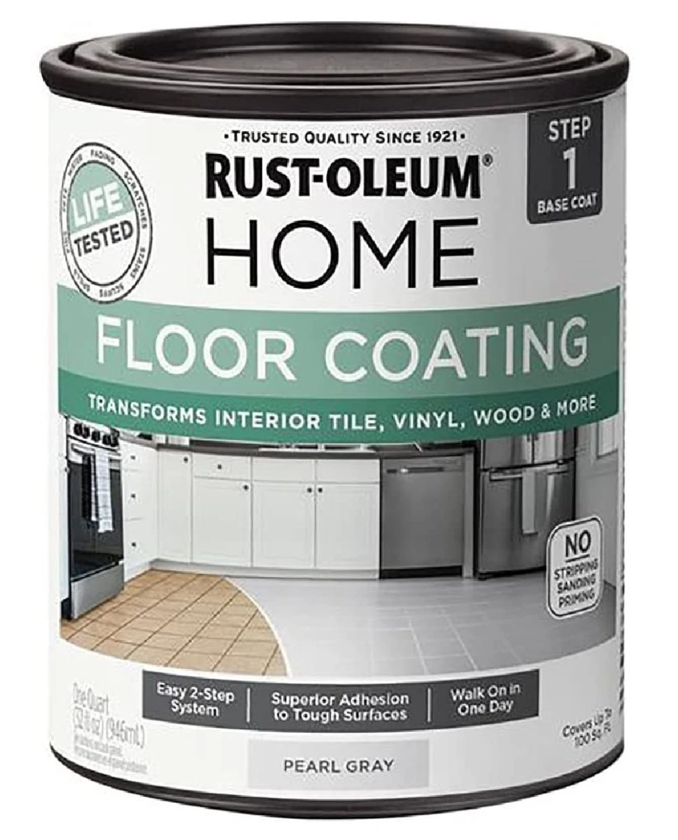 HOME Floor Coating, Step 1 Base Coat, Pearl Gray, 1 Qt.