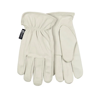 Women's Grain Goatskin Driver Glove, Pearl Color, M