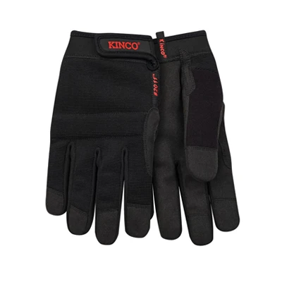 Pro Work Gloves, Poly Spandex, Synthetic Suede, Black, Men's S