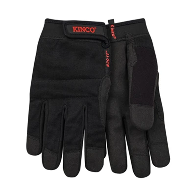 Pro Work Gloves, Poly Spandex, Synthetic Suede, Black, Men's L