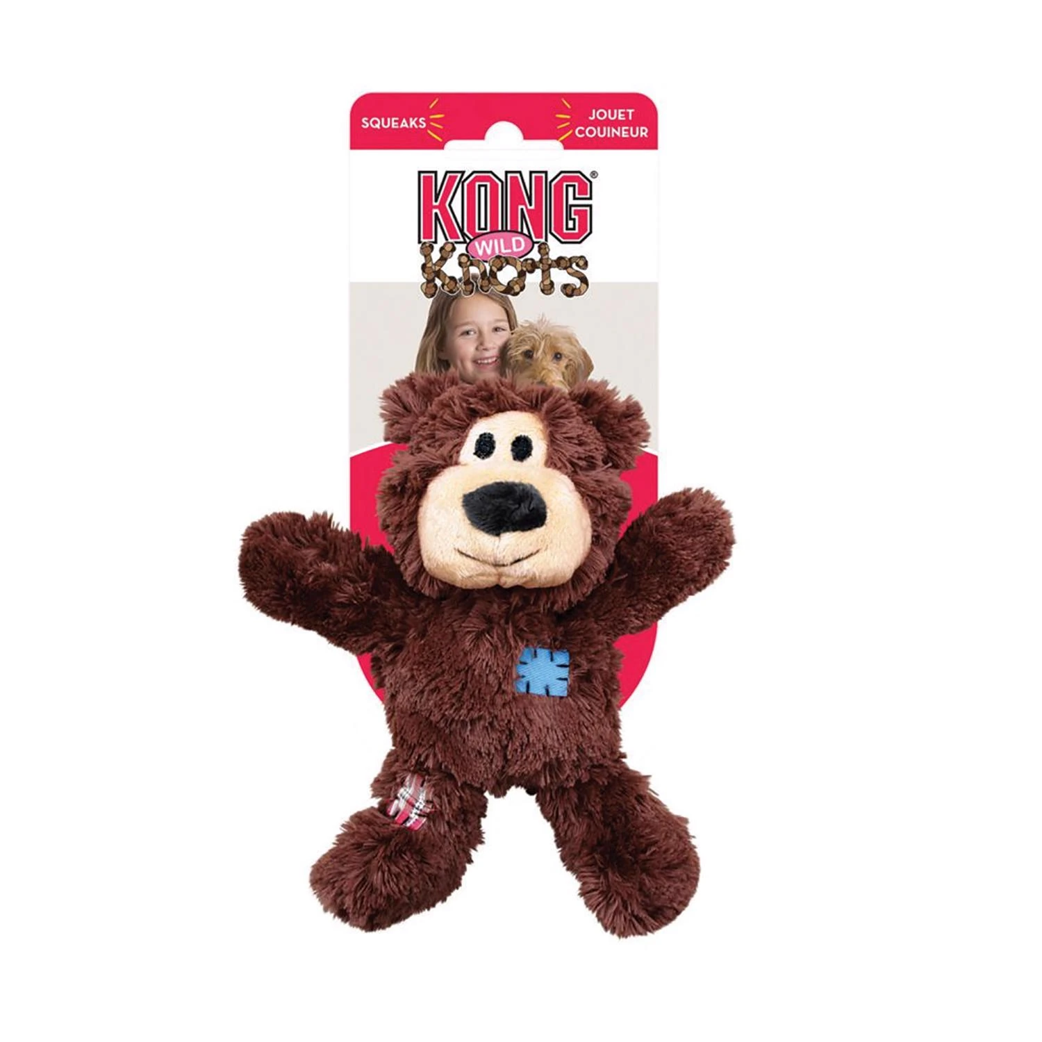 Wild Knot Bear Squeaky Dog Toy, Knotted Rope Skeleton