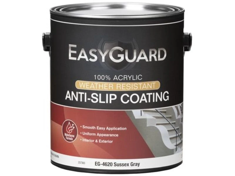 Anti-Slip Floor Coating, Sussex Gray Flat Acrylic, 1 Gallon