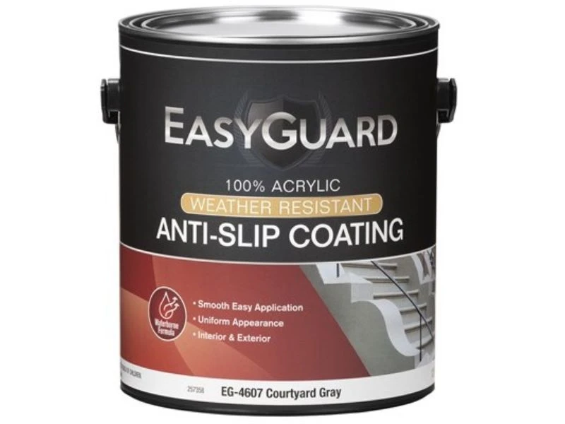 Anti-Slip Floor Coating, Courtyard Gray Flat Acrylic, 1 Gallon