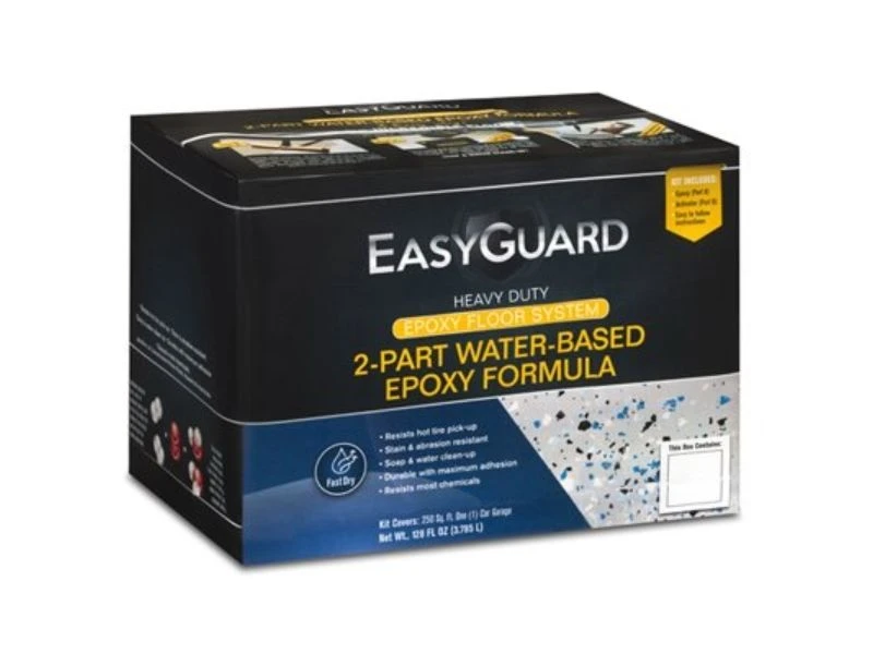 Garage Floor Coating Kit, 2-Part Epoxy Formula, Water Based, Tan Gloss, 1 Gallon
