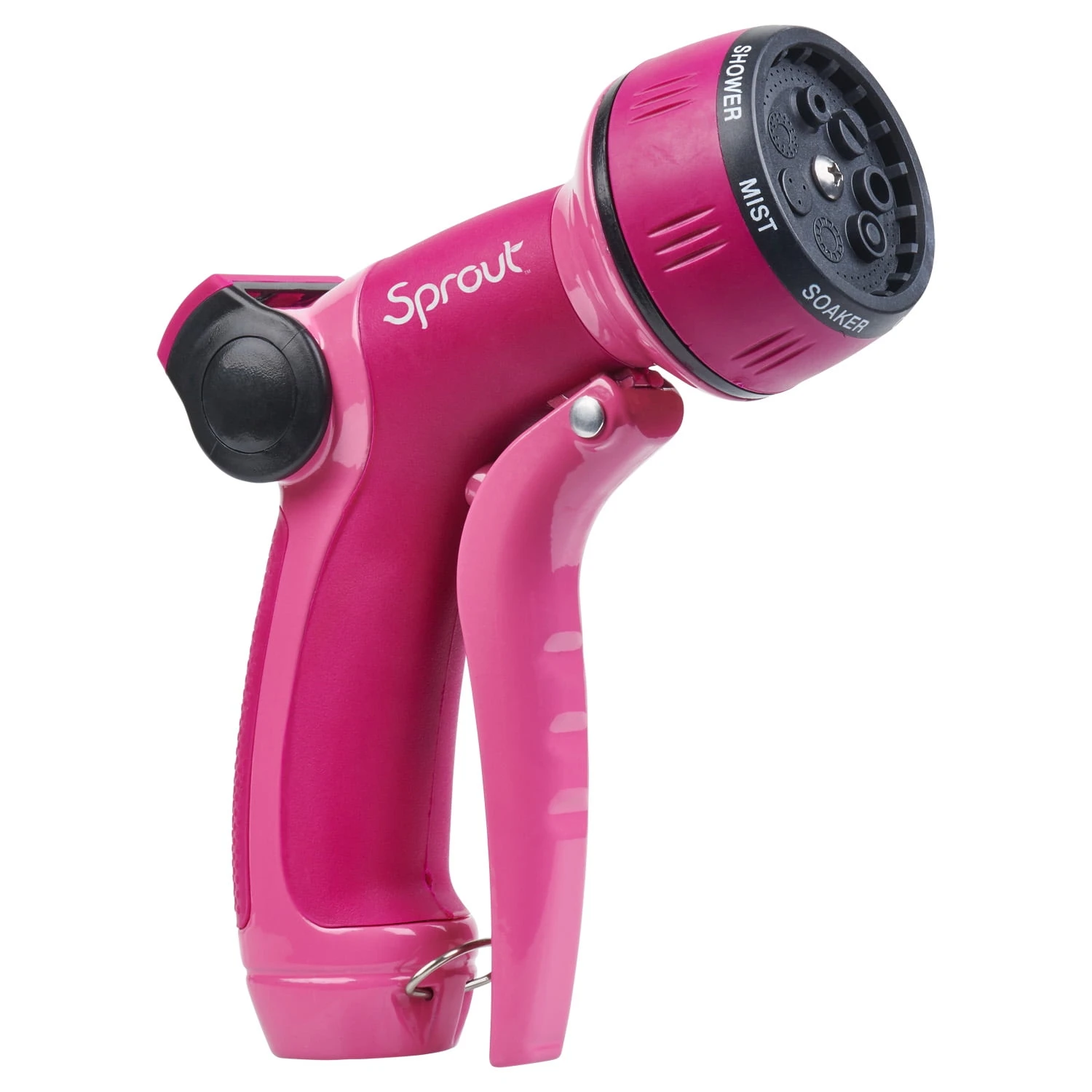 Sprout 7-Pattern Hose Nozzle, Front Trigger, Red