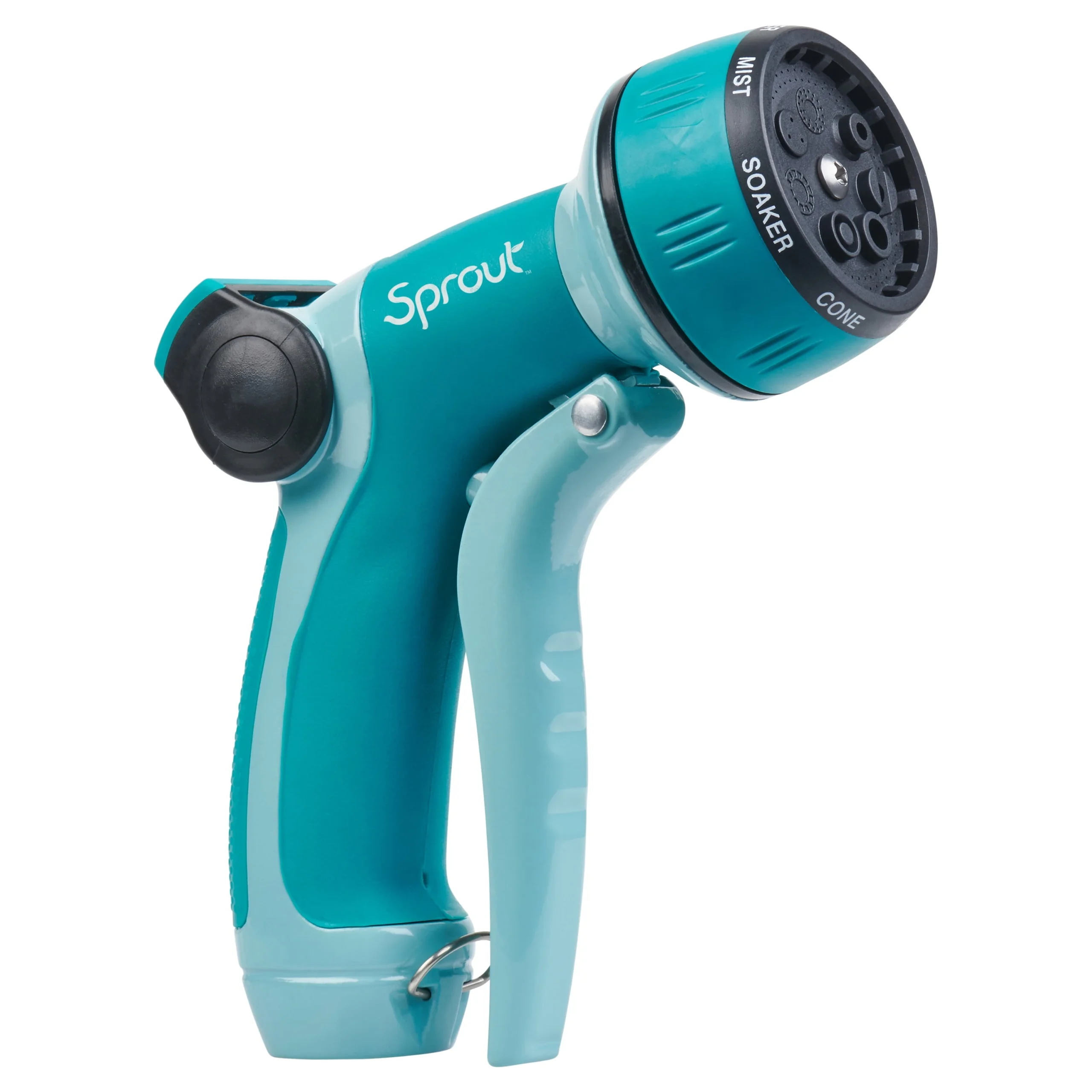 Sprout 7-Pattern Hose Nozzle, Front Trigger, Green