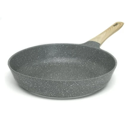 Farmhouse 11 Inch Non-stick Fry Pan, Durable Aluminum With Wood Look Handle