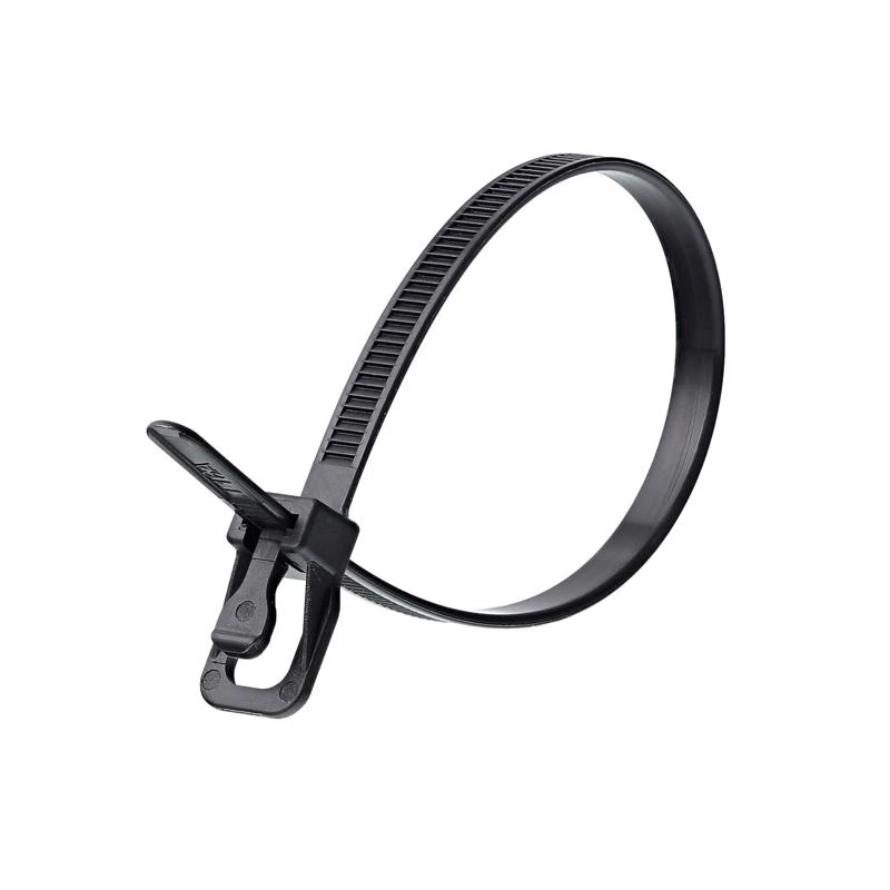 EveryTie Releasable/Reusable Cable Ties, Black, 8 In., 20-Pk.