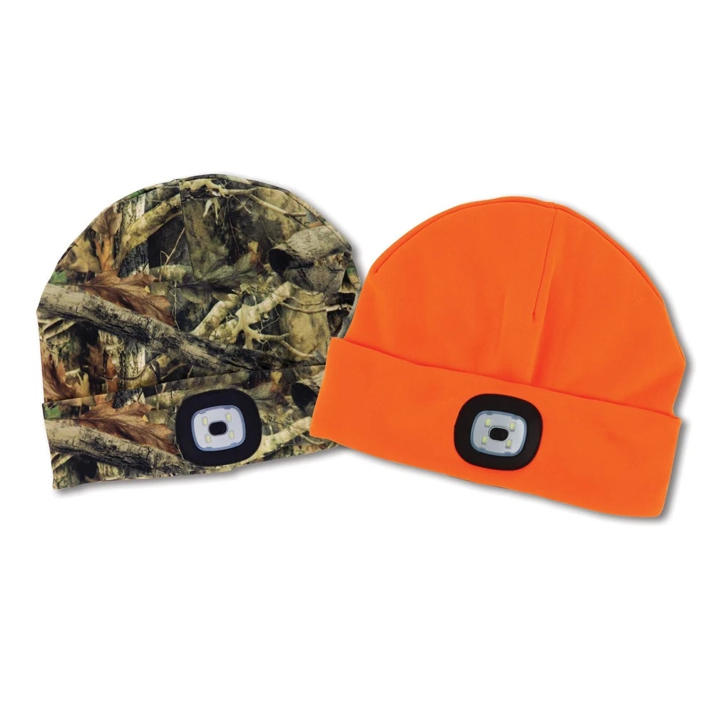 Sportsman LED Lighted Knit Hat, Rechargeable, Camo or Orange