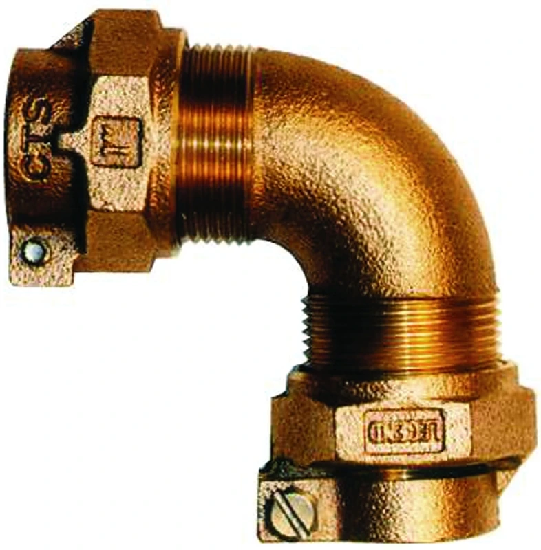 Water Service Elbow, Lead Free, CTS PAK x PAK, 1 In.