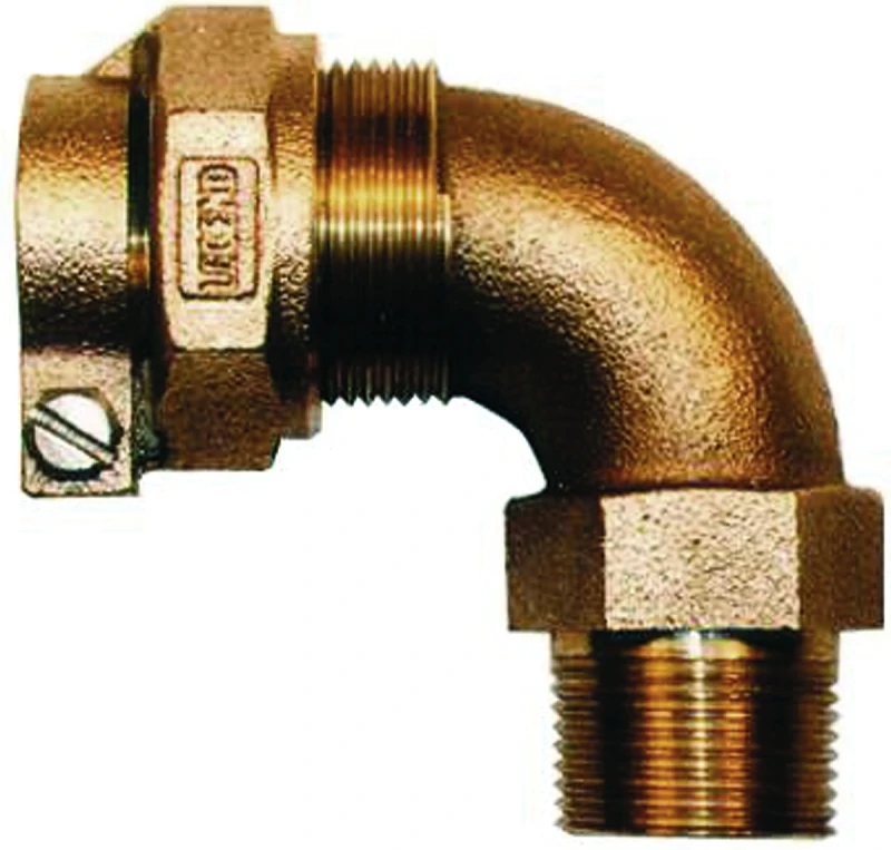 Water Service Elbow, Lead Free, CTS PAK x MIP, 3/4 In.