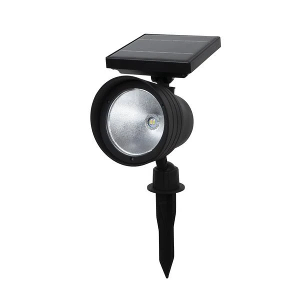 Solar Spotlight, Black Plastic, 100 Lumens