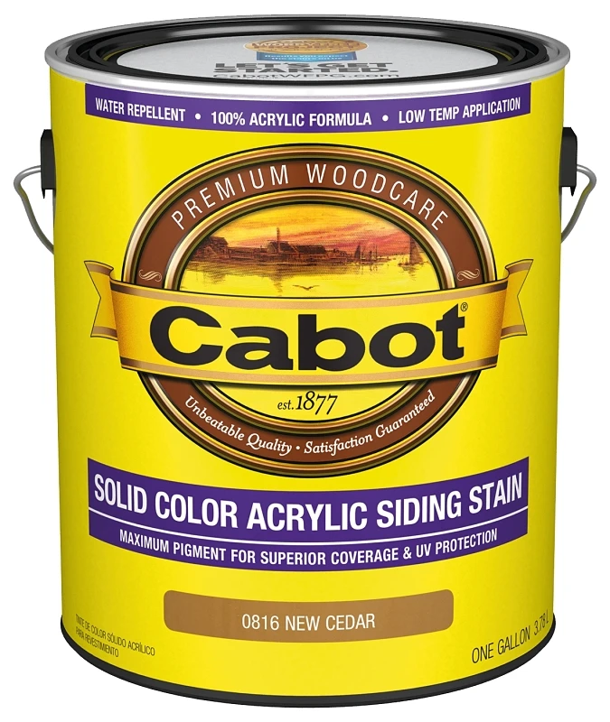 Siding Stain, Acrylic, New Cedar Solid Color, 1-Gallon