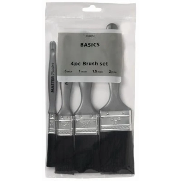 4-Pc. Paint Brush Set, Polyester, 1/2 to 2 In.