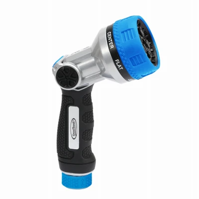 7-Pattern Hose Nozzle, Thumb Control, Metal Body
