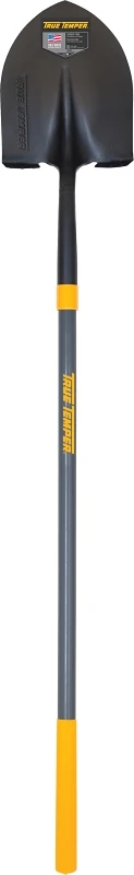 Round Point Shovel, 47-In. Reinforced Fiberglass Handle, Cushion Grip