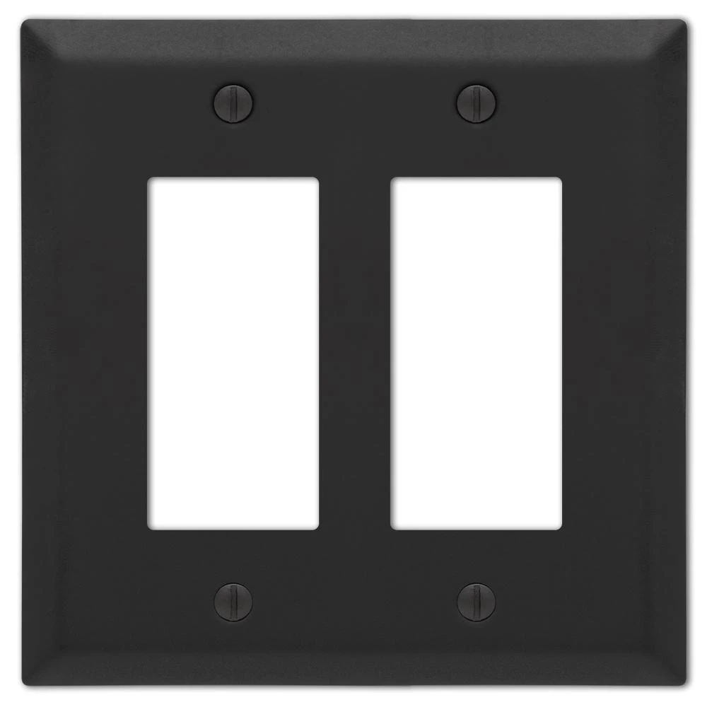 Century Wall Plate, Matte Black, Steel, 2 Rocker