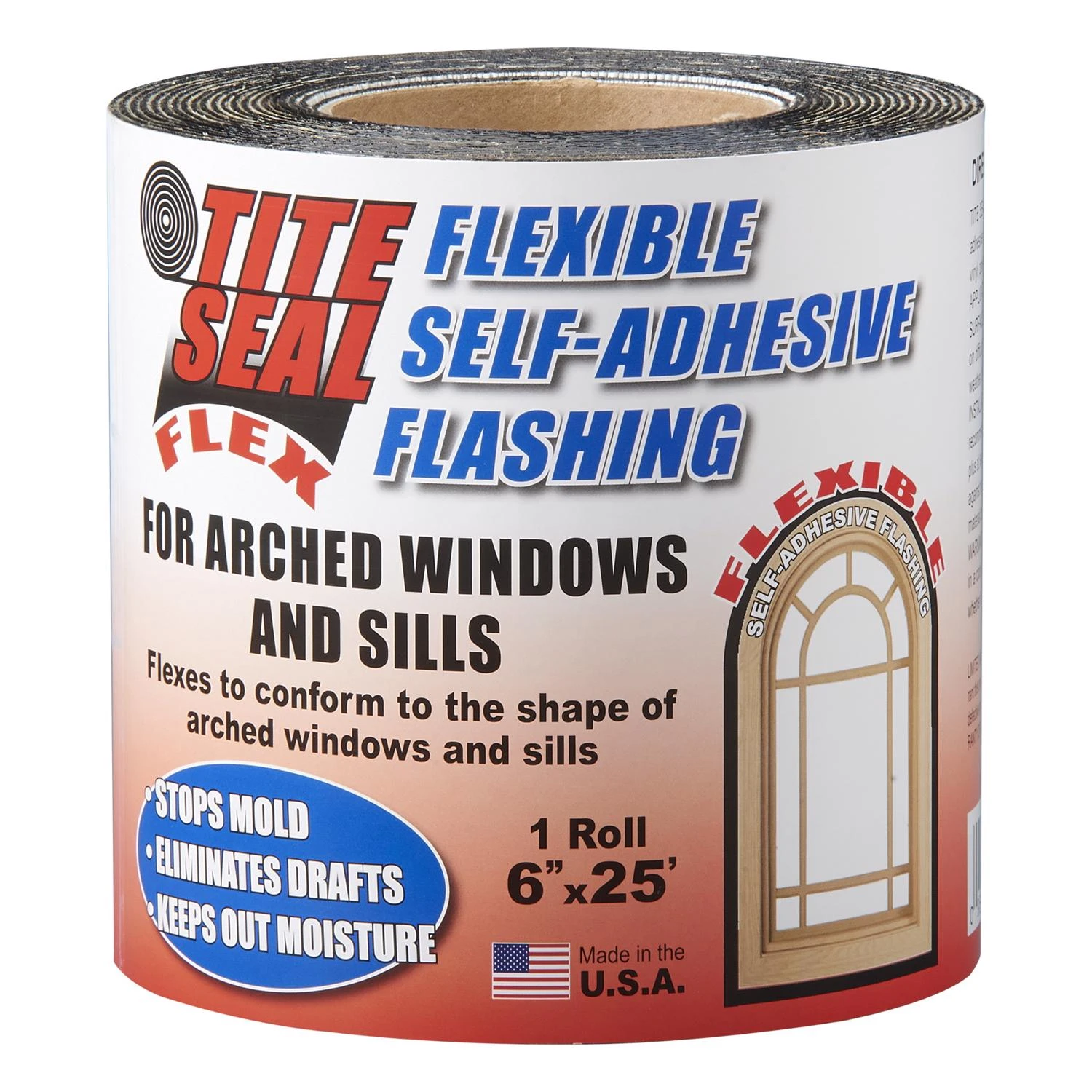 Tite Seal Window & Door Flashing, Flexible, Self-Adhesive, Waterproof, 6-In. x 25-Ft.