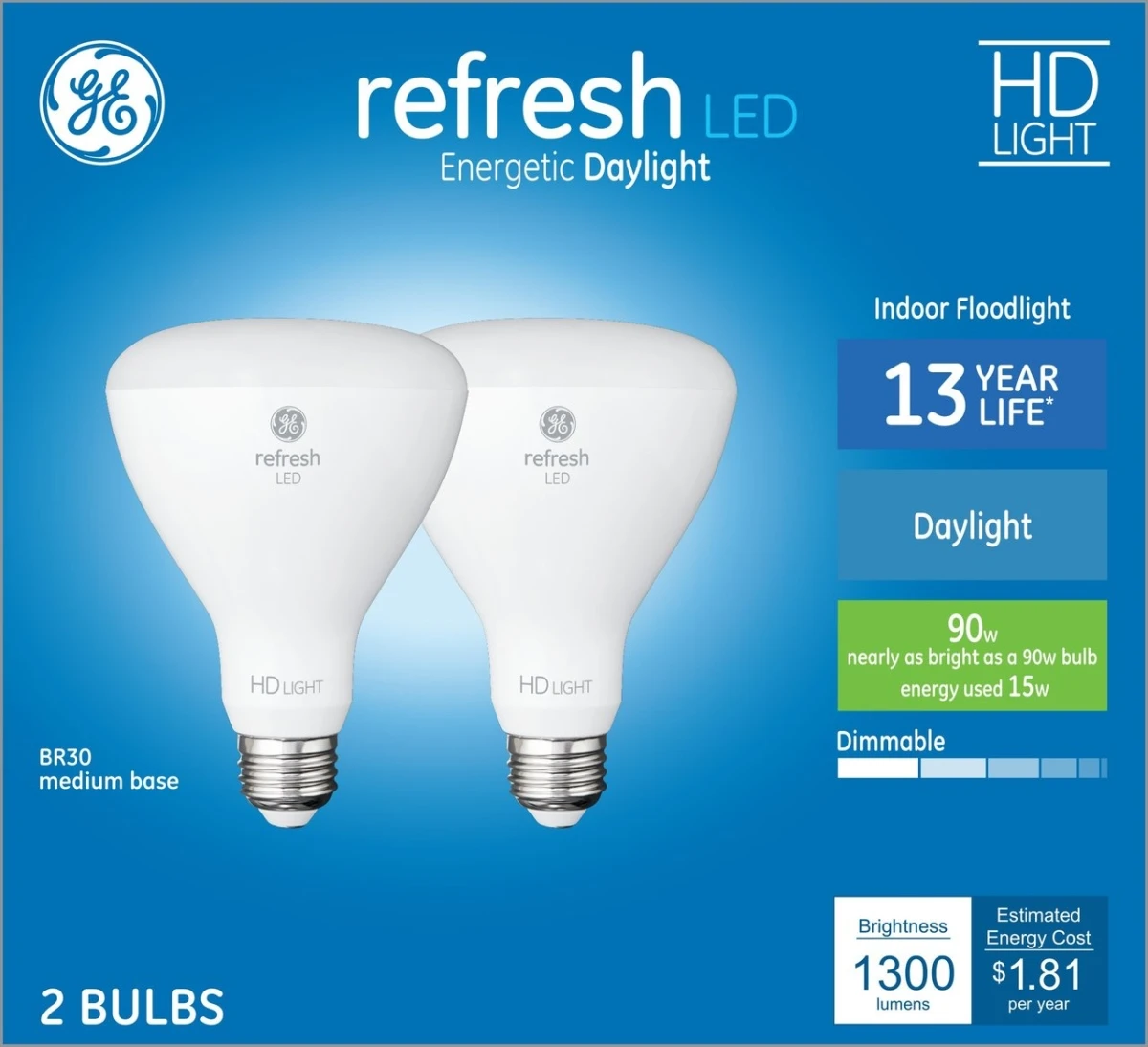 LED Reflector Bulb, 15 Watt, 1,300 Lumens, Medium Base