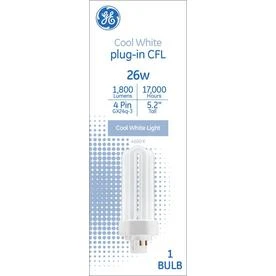 3-Tube CFL Light Bulb, 4-Pin Base, Cool White, 1800 Lumens, 26 Watt