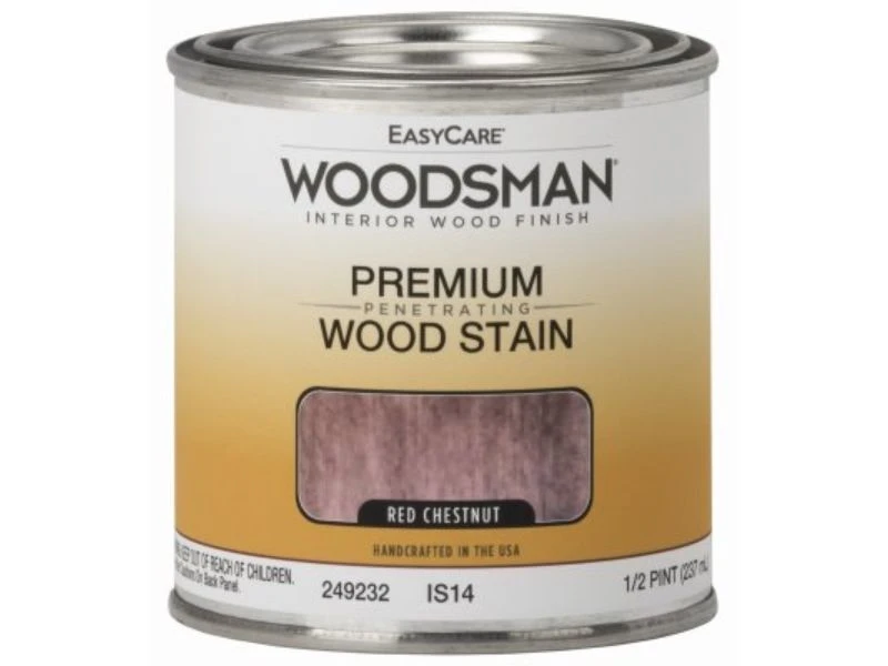 Woodsman Interior Stain, Oil Base, Red Chestnut, 1/2 Pt.