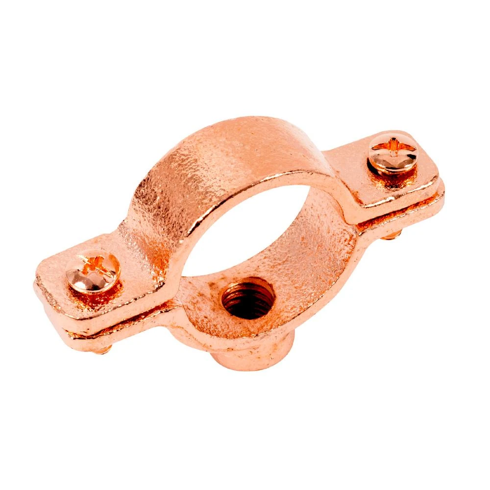 Split Ring Pipe Tubing Hanger, Copper Plated, 1 In.