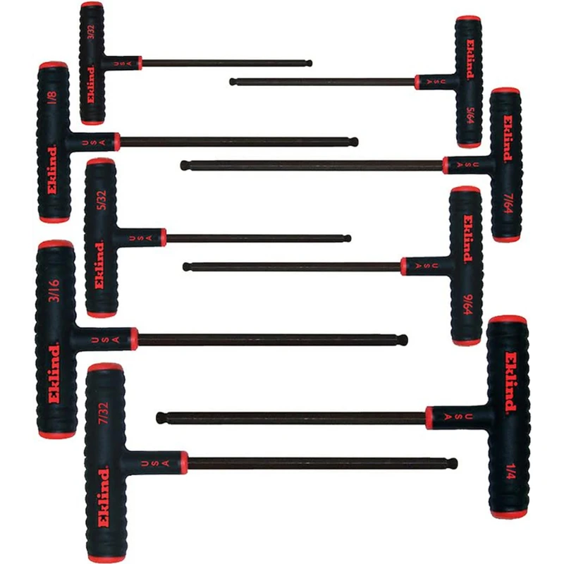 9-Pc. T-Handle Ball End Hex Key Set, SAE