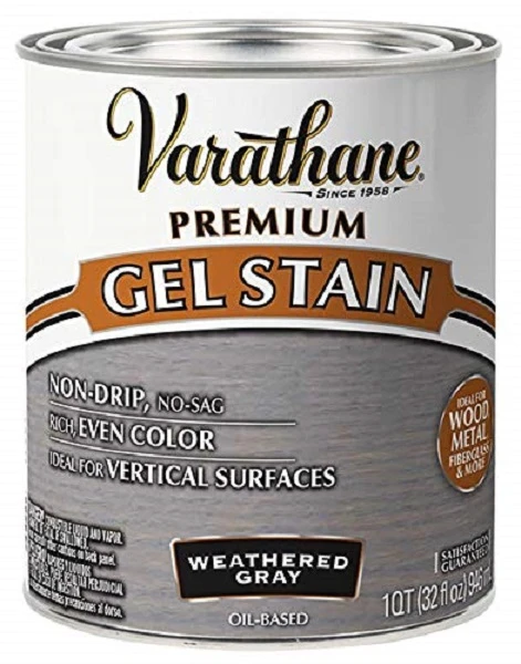 Premium Gel Wood Stain, Weathered Gray, Qt.
