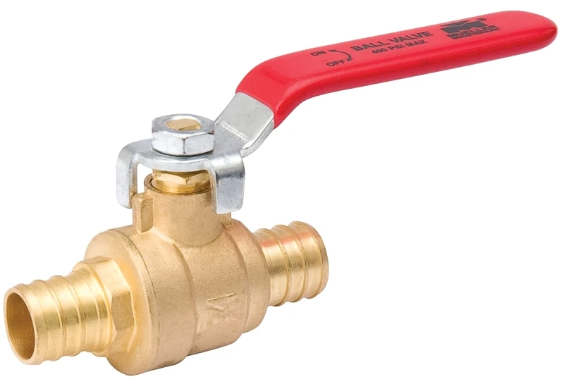 Full-Port Ball Valve, Forged Brass, Pex Connection, 3/4 In.