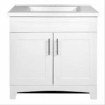 Shaker Vanity Combo, White Finish & White Marble Top, 30 In. Wide