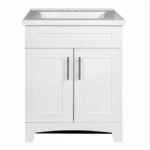 Shaker Vanity Combo, White Finish & White Marble Top, 24 In. Wide