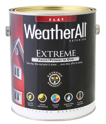 Premium Extreme Exterior Paint And Primer In One, Flat Neutral Base, Gallon, Waef-n