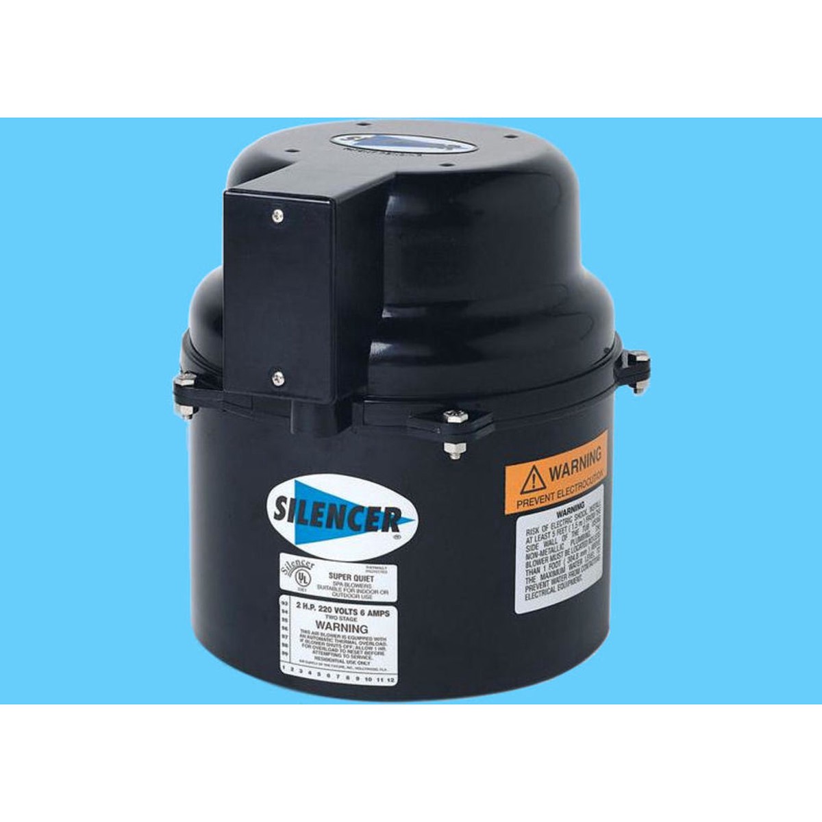 Air Silencer | AquaGuard | 2 HP 120V Quiet Blower | 2 HP | 120V