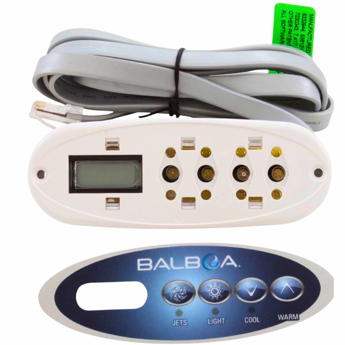 Balboa Eco 200 Control Panel, Jets, Light, Cool, Warm, 55563