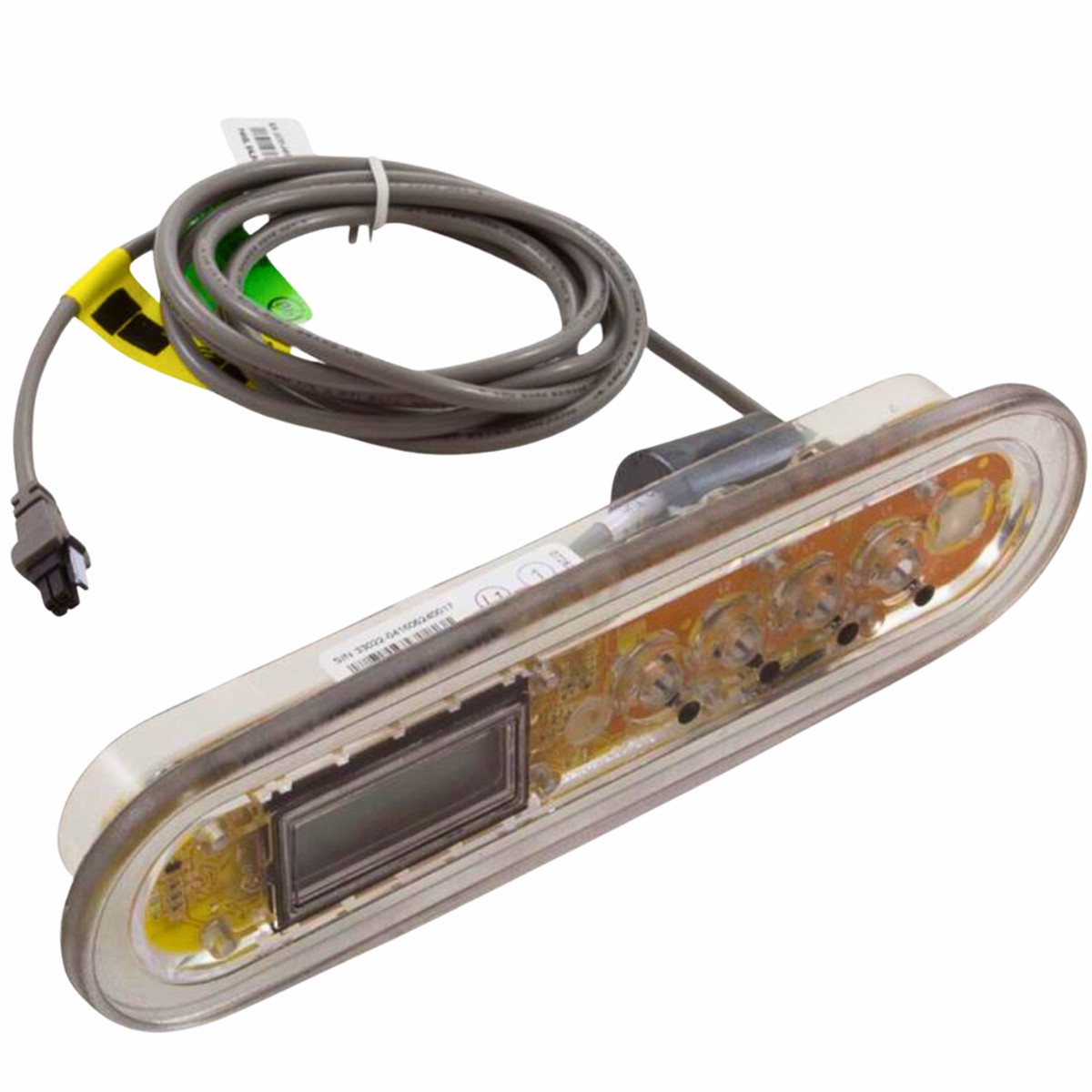 Balboa TP400T Spaside Control Panel, No Label, 8.3" x 2.5", Oval, CL, LCD (Model 55701)