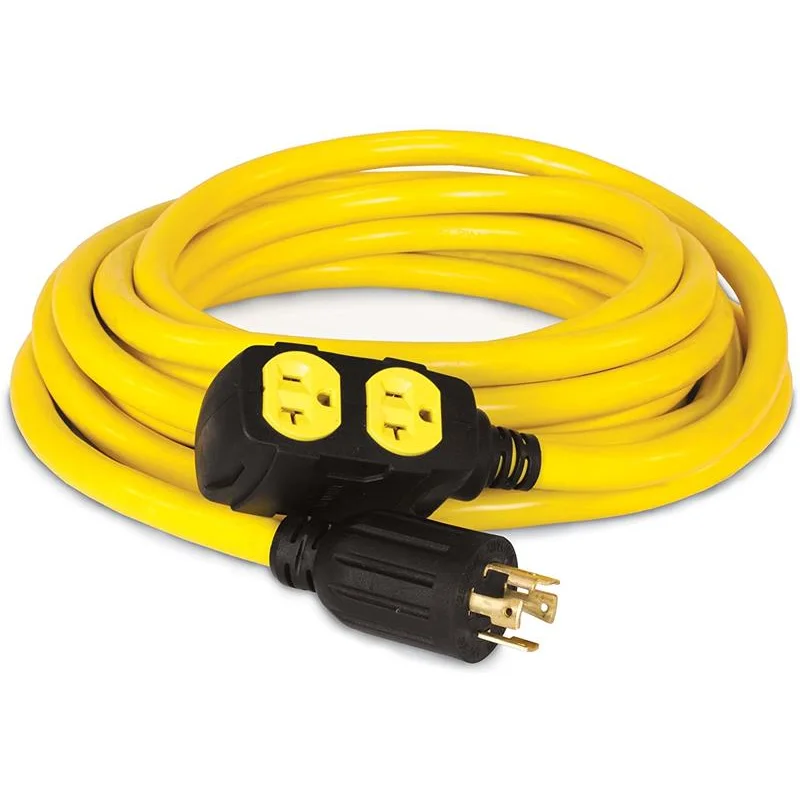 Champion 30amp 25′ Generator Cord (NEMA: L14-30P to (4) 5-20R) 48033