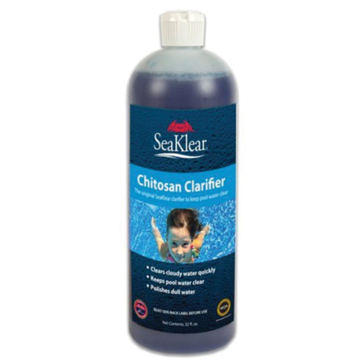 Clarifier | SeaKlear | Chitosan Clarifier | 32 Oz | Heavy Duty Fast Acting Filtration Aid