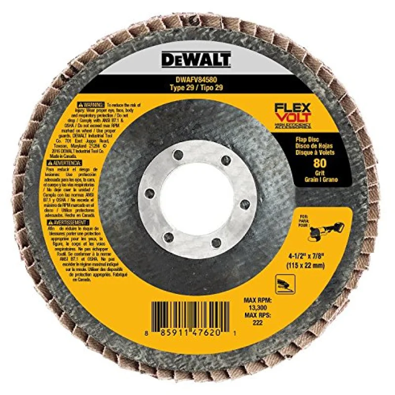 Dewalt FLEXVOLT DWT FV Flap Disc 4-1/2″ x 7/8″ 80G #DWAFV84580