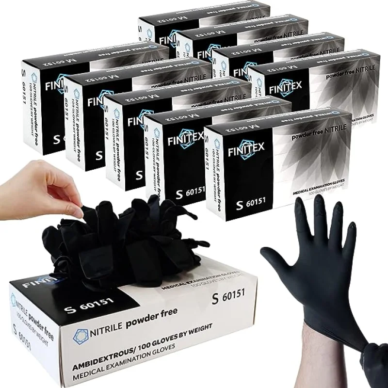 Finitex Disposable Black Nitrile Gloves
