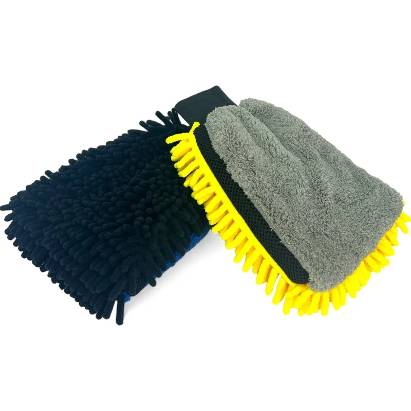 Golden State 3-in-1 Wash Mitt with Waterproof Lining 1500 GSM GRY/YLW