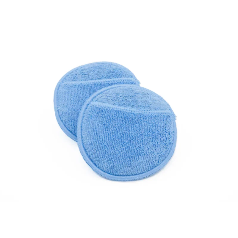 Golden State 5-Inch Round Microfiber Wax Applicator with Finger Pocket Blue