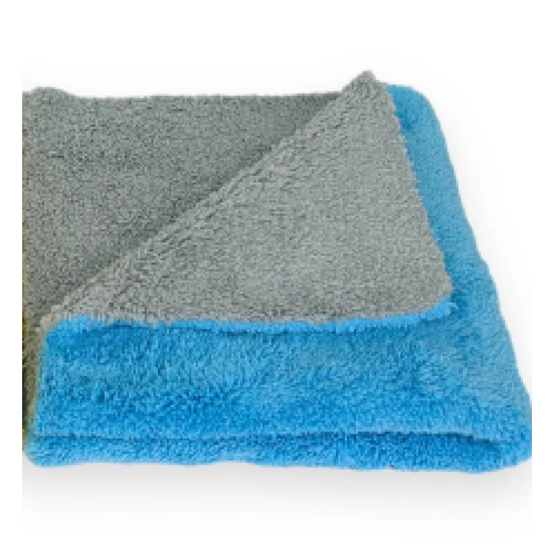 Golden State Edgeless Dual-Faced Buffing Towel, 700 GSM, 16×16 inch BLUE/GRAY