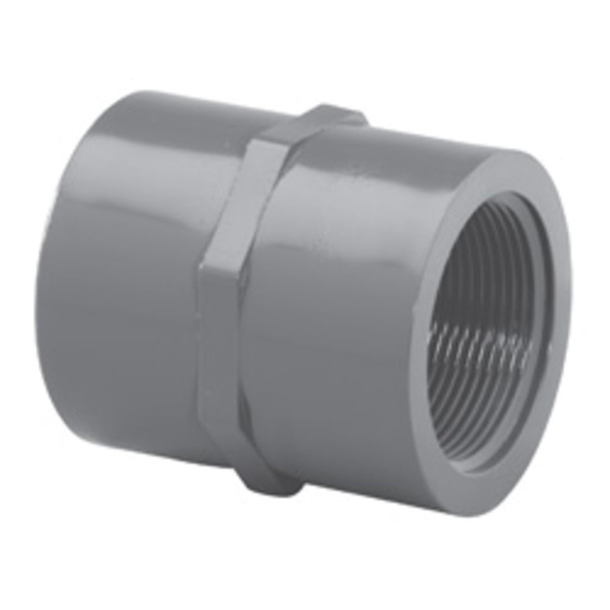 Gray PVC Adapter | AquaPro | 1 1/2 Slip X FPT Schedule 80 | Heavy Duty