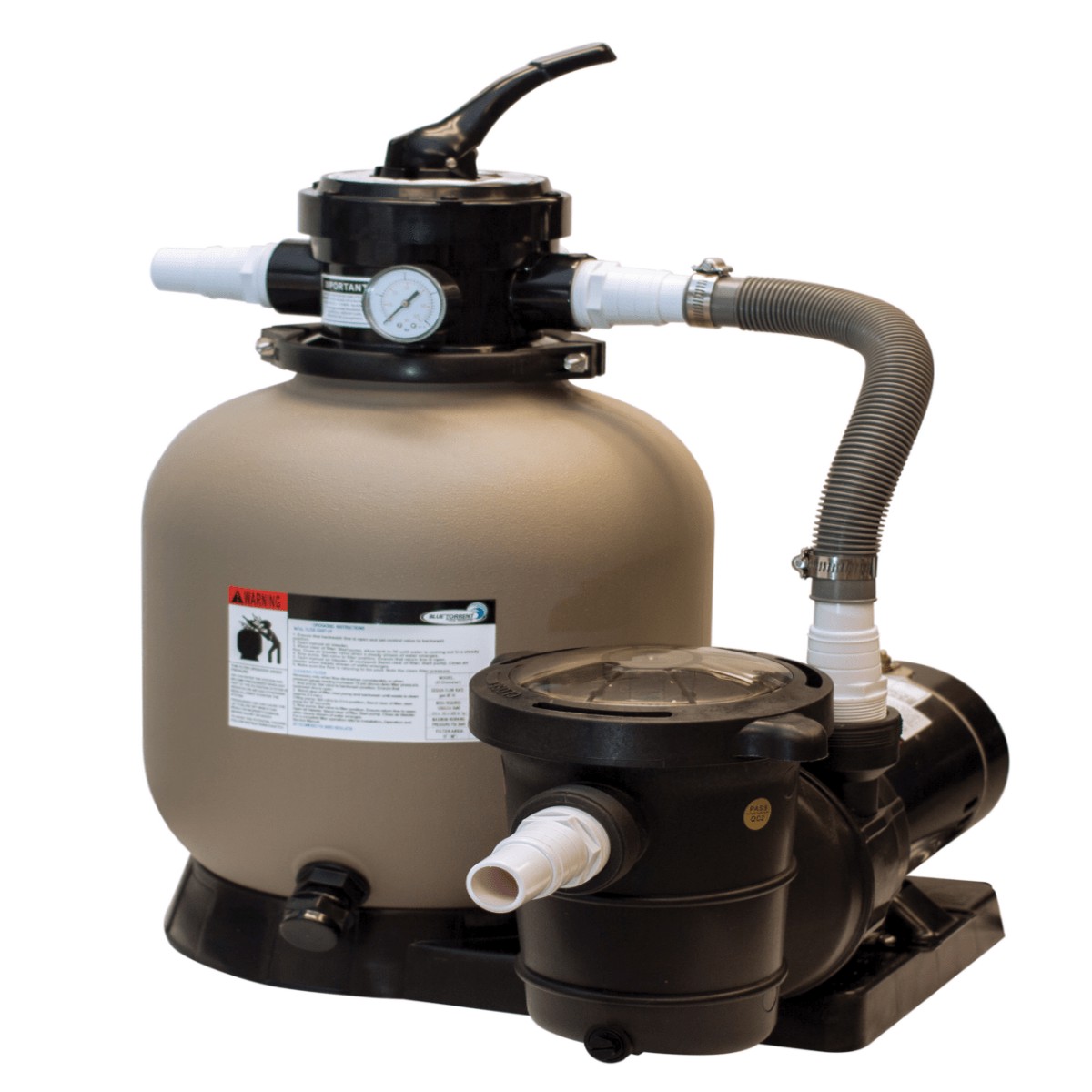 Great White Sand Filter System with 1 HP Blue Torrent Pump