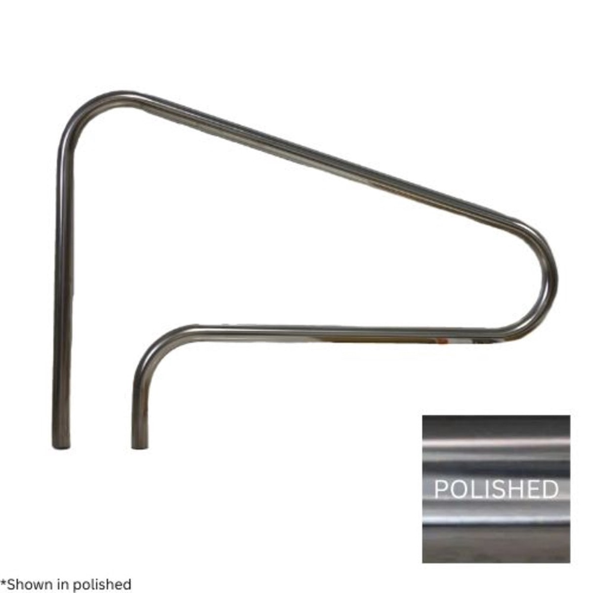 Handrail | Global Classic | Global-Rl-C49-3Bnd-Ss | Polished Stainless Steel | Heavy Duty