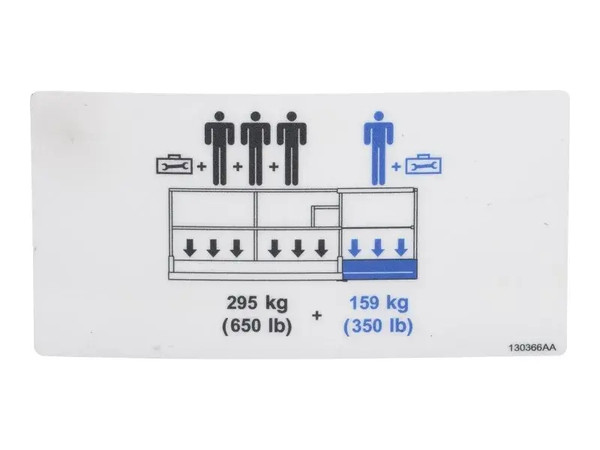 JLG Part # SJ130366 | SJ-DECAL, PLATFORM CAP, EA